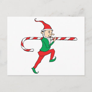 Postal Candy Cane Thief Gnome
