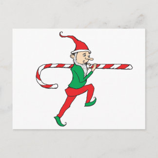 Postal Candy Cane Thief Gnome
