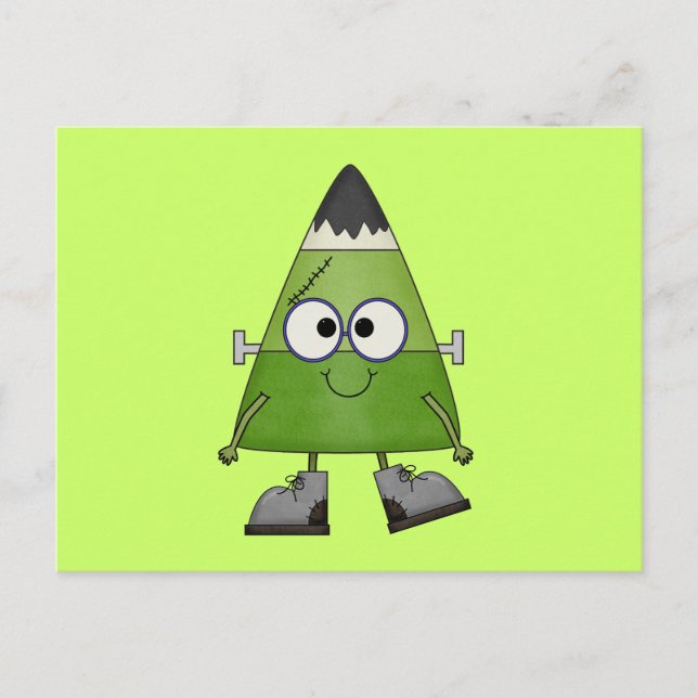 Postal Candy Corn Frankenstein Halloween (Anverso)
