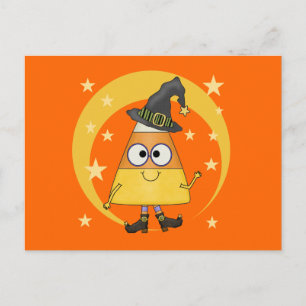 Postal Candy Corn Witch Halloween