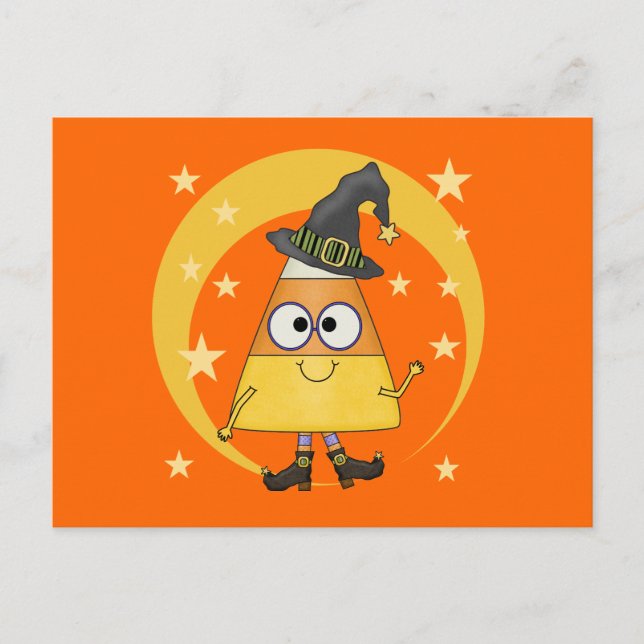 Postal Candy Corn Witch Halloween (Anverso)