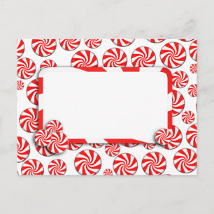 Postal Candy de menta con etiqueta