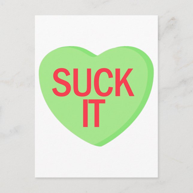 Postal Candy Heart - SUCK IT (Anverso)