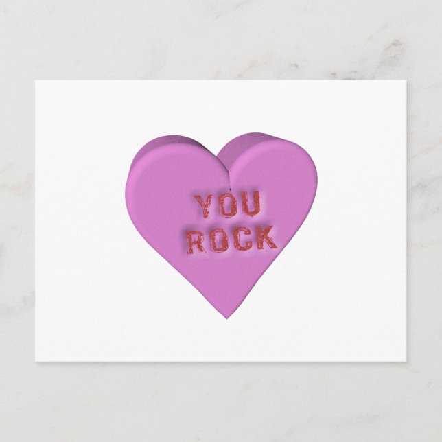 Postal Candy Heart "YOU ROCK" (Anverso)