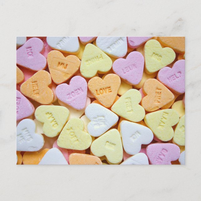 Postal Candy Hearts Valentine's Day (Anverso)