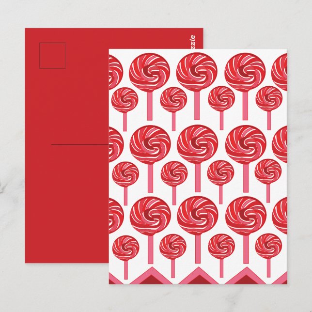 Postal Candy Lollipop Sweet Candy Lollipop Fiesta (Anverso / Reverso)
