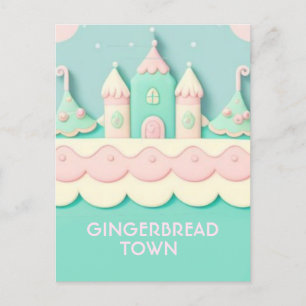 Postal Candy/Pnk Gingerbread House - Postcard
