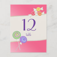 Candy Table Number Watermelon Pink