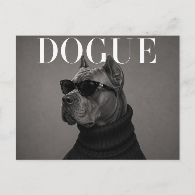 Postal Cane Corso Editorial de Moda de Lujo (Anverso)