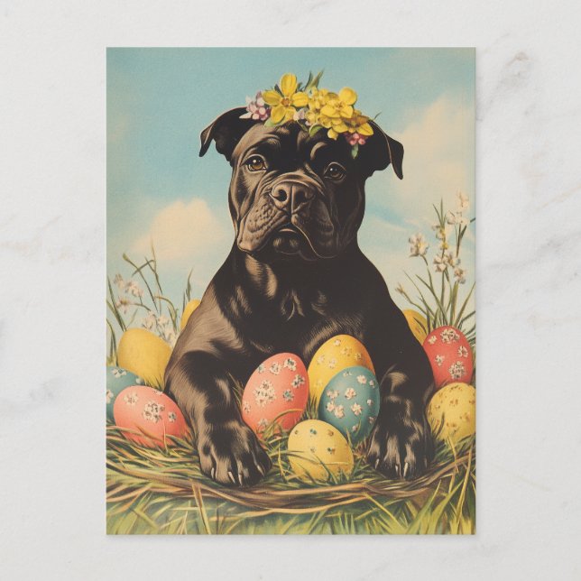 Postal Cane Corso Vintage Easter (Anverso)