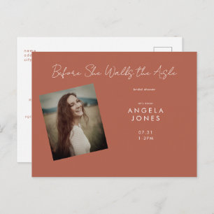 Postal Canela antes de caminar Foto ducha de novia