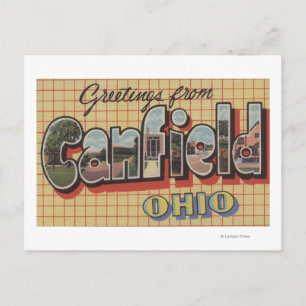 Postal Canfield, Ohio - Escenas de letras grandes