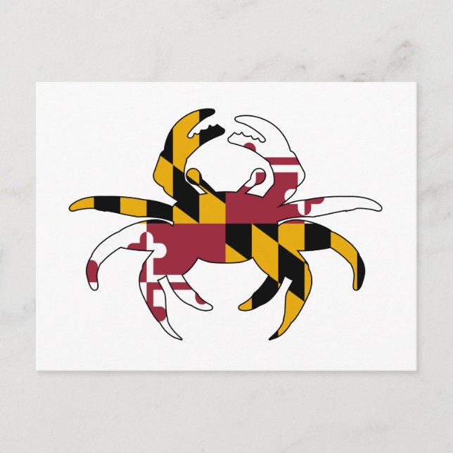 Postal Cangrejo con bandera de Maryland (Anverso)