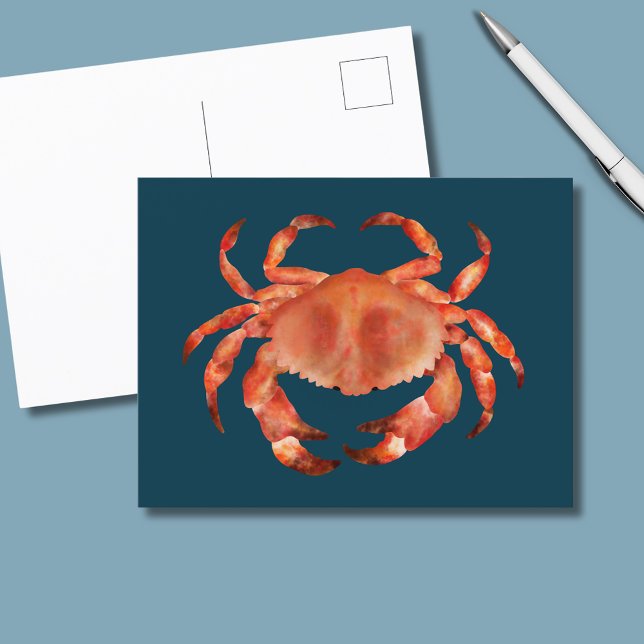 Postal Cangrejo costero (Brown crab coastal crustacean postcard)