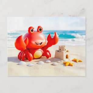Postal Cangrejo Cute 3D Cáncer Zodiaco