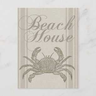 Postal Cangrejo de Beach House en la costa
