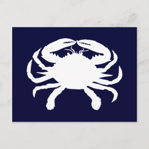 Postal Cangrejo de forma azul y blanco