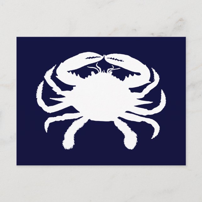 Postal Cangrejo de forma azul y blanco (Anverso)