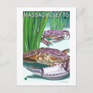 Postal Cangrejo de Massachusetts y pescador