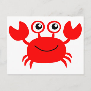 Postal Cangrejo Personalizado rojo feliz