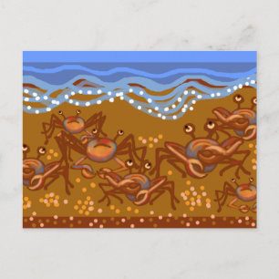 Postal Cangrejos en la playa