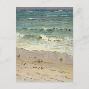 Postal Cangrejos en la playa por D. Howard Hitchcock