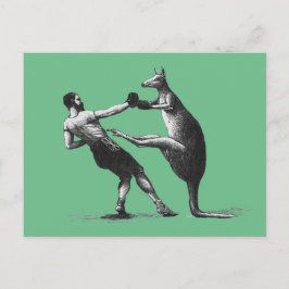 Postal Canguro de boxeo vintage