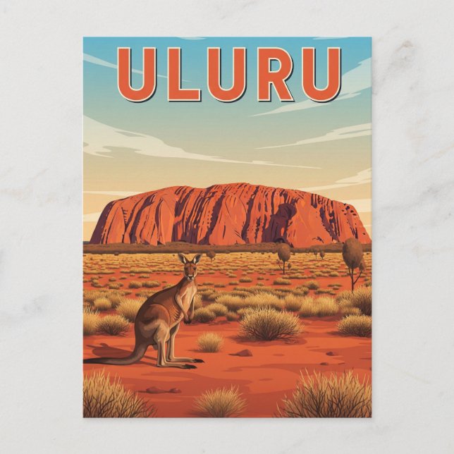 Postal Canguro en Uluru Australia (Anverso)