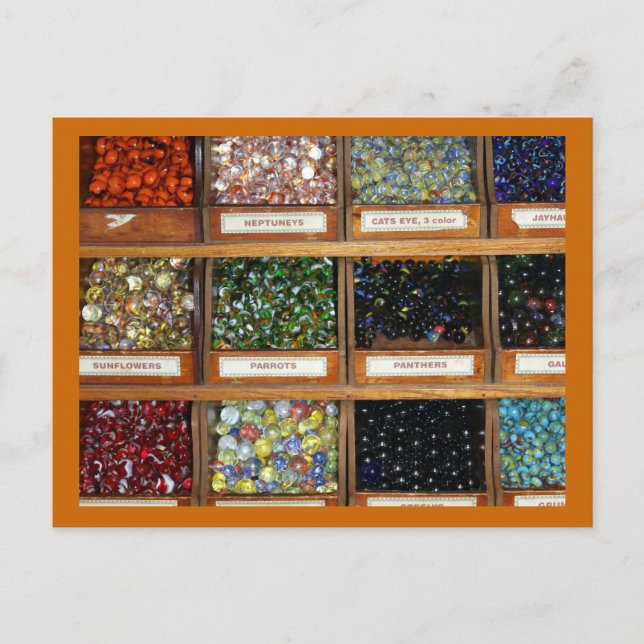 Postal canicas antiguas en cajas (Anverso)