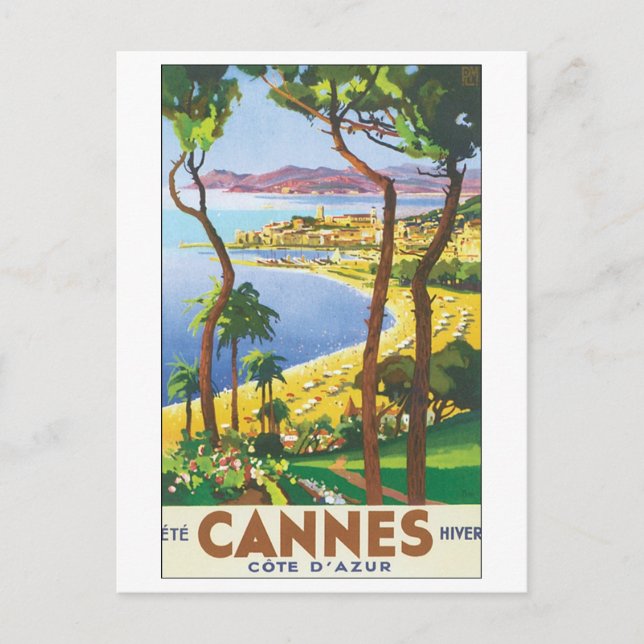 Postal Cannes Costa Azul (Anverso)