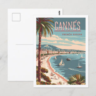 Postal Cannes France Vintage Famoso Travel Place