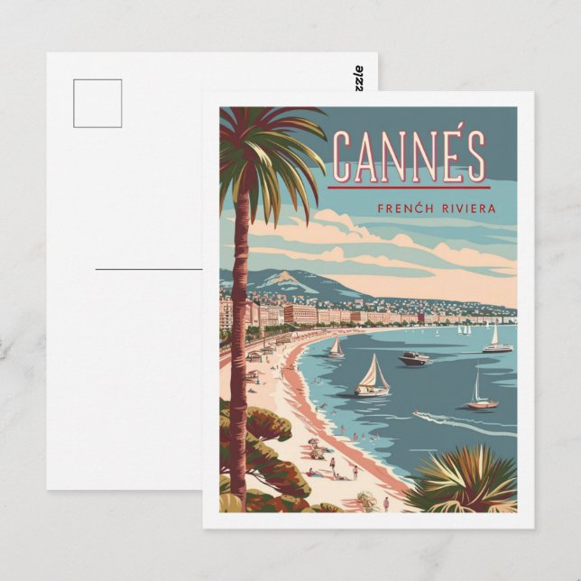 Postal Cannes France Vintage Famoso Travel Place (Anverso / Reverso)