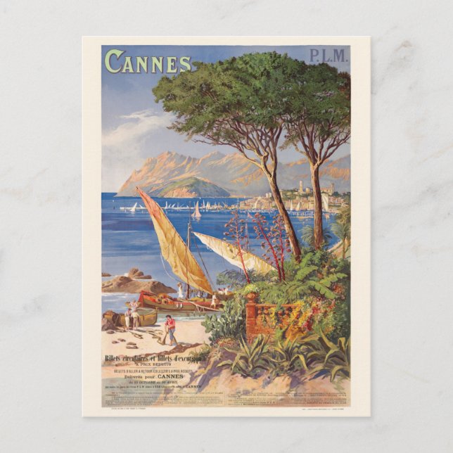 Postal Cannes France Vintage Poster 1900 (Anverso)