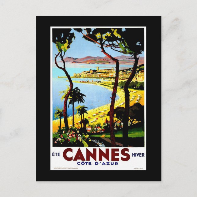 Postal Cannes, France Vintage Travel (Anverso)