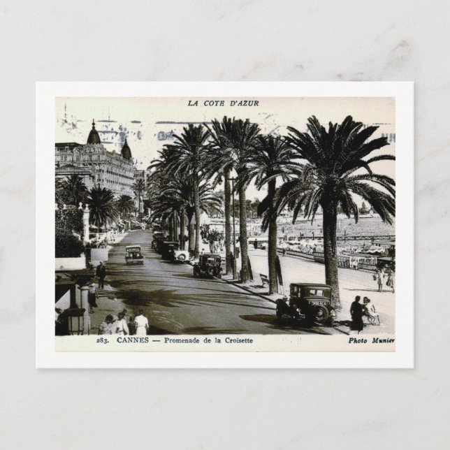 Postal Cannes, Francia, Promenade de la Croisette Vintage (Anverso)