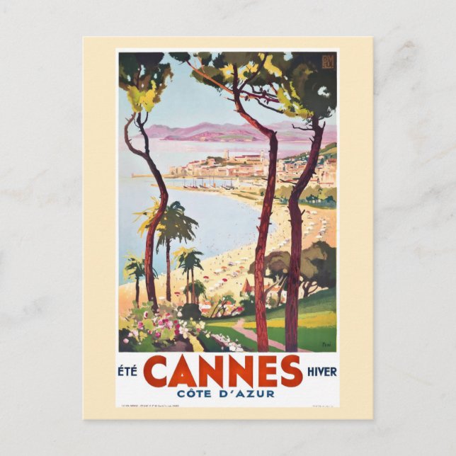 Postal Cannes Francia Viaje de la Riviera Francesa (Anverso)