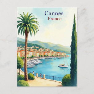 Postal Cannes Francia Vintage Famoso Lugar de Viaje