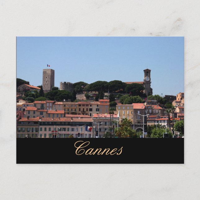 Postal Cannes, vistas a la ciudad antigua (Anverso)