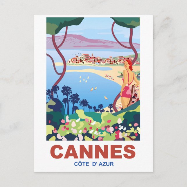 Postal Cannes, vistas a la Riviera Francesa (Anverso)