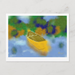 Postal Canoa en el arte acuático