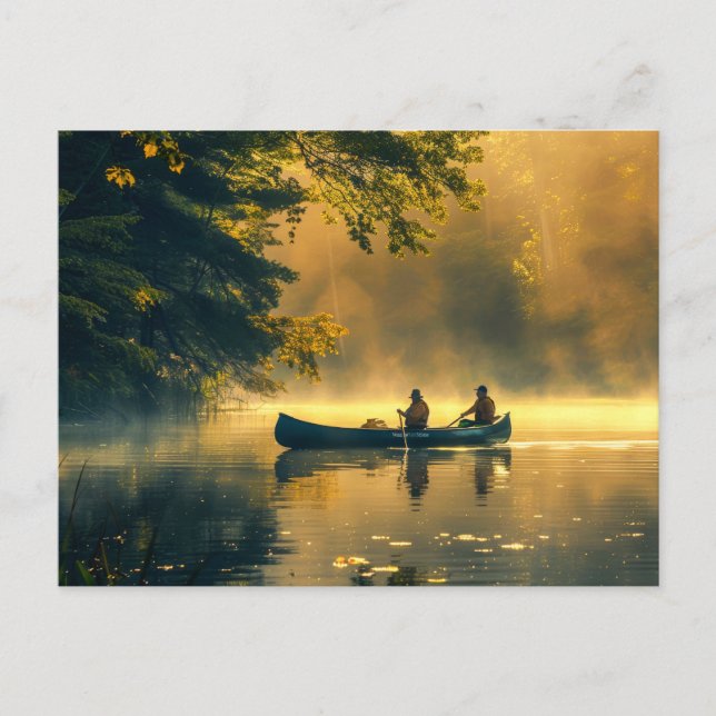 Postal Canoa en un río (Anverso)