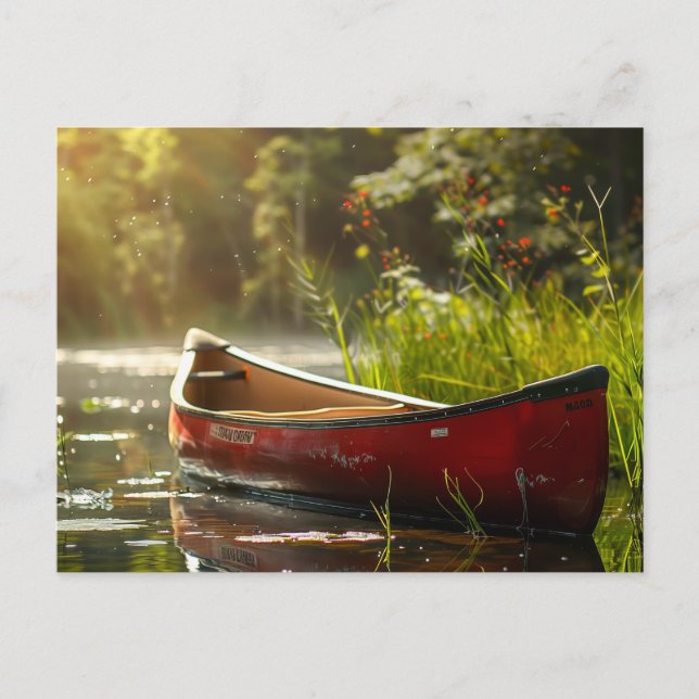 Postal Canoa en un río (Anverso)