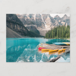 Postal Canoas en el Parque Nacional Moraine Lake Banff Ca