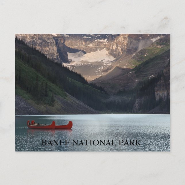 Postal Canoas rojas en el lago Louise (Anverso)