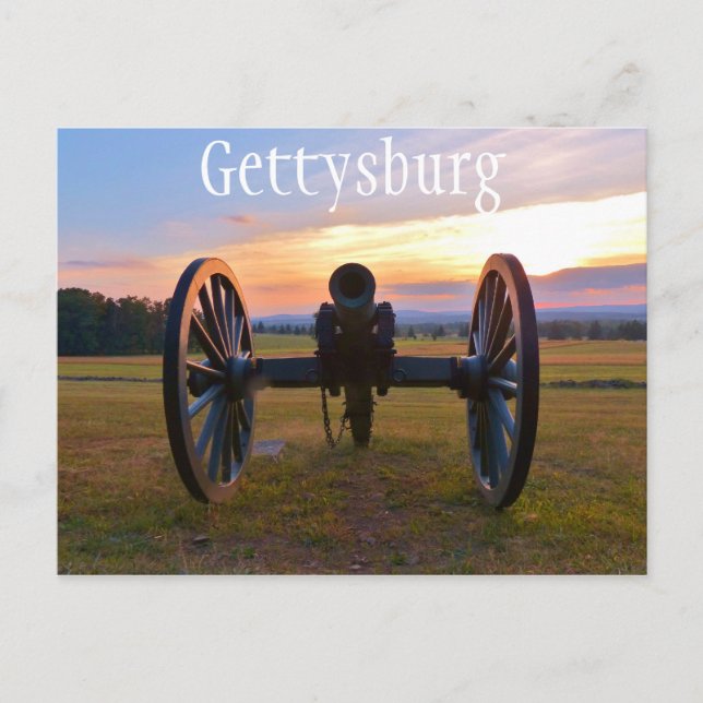 Postal Cañón al atardecer, Gettysburg NMP (Anverso)