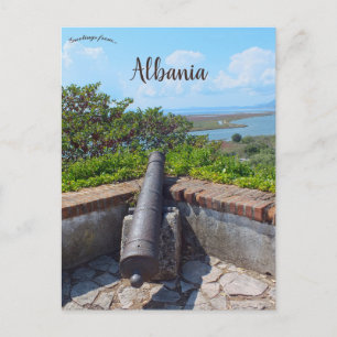 Postal Cañón antiguo en la fortaleza de Butrint en Albani