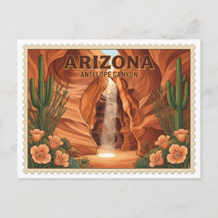Postal Cañón Antílope Vintage Arizona Viajes Desierto