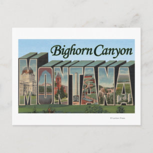 Postal Cañón Bighorn, Montana - Escenas de letras grandes