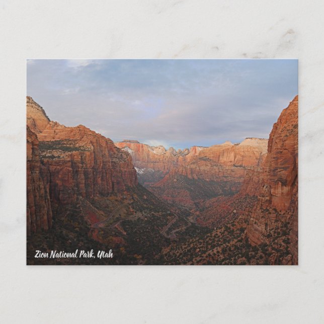 Postal Cañón con vistas al Parque Nacional de Zion, Utah (Anverso)