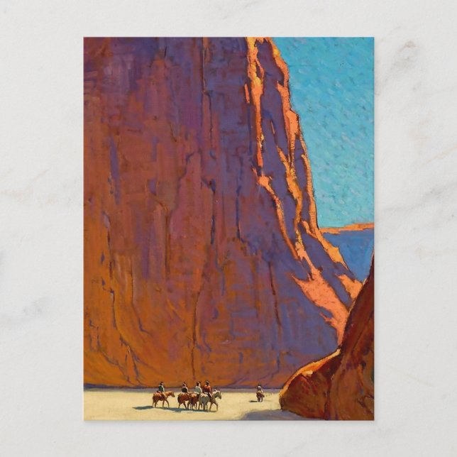 Postal “Cañón de Chelly al atardecer” de Edgar Payne (Anverso)